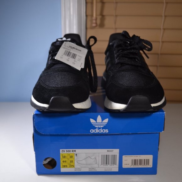 Mens Adidas ZX 500 RM Core Black Boost Sneakers B42227 Size US 10.5 - Picture 3 of 11